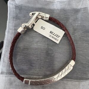 Brighton Embrace the Journey - Brown Braided Bracelet with Silver Accent